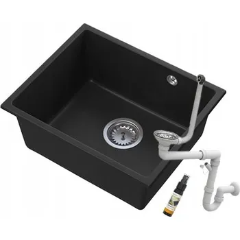 Granitový dřez Jednodřez Granitan MANDO, granit černá
