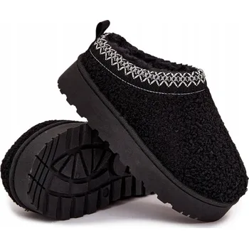 Dívčí sněhule Dívčí sněhule s beránkovou kožešinou na platformě černé 36