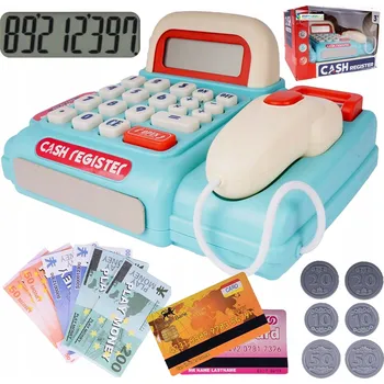 Hra na obchod Dětská Pokladna Interaktivní Zvuky Kalkulačka Bankovky Skener