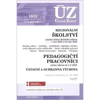 ÚZ 1652: Regionální školství, pedagogičtí pracovníci - Nakladatelství Sagit (2025, brožovaná)
