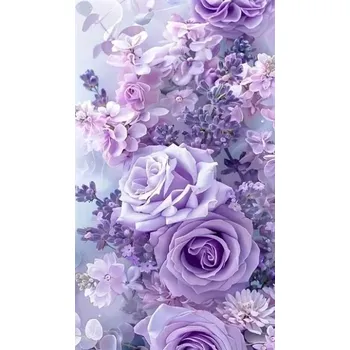 Diamantové malování Diamantové malování - Fialová růže + třpytivé kamínky (85 x 45)
