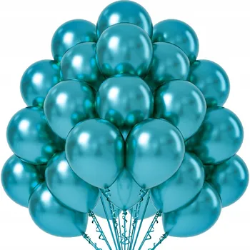 Balónek TYRKYSOVÉ METALICKÉ LATEXOVÉ BALÓNKY 50 KUSŮ 12 palců 30 cm CHROMOVÉ