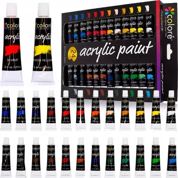 Vodová barva AKRYLOVÉ BARVY V TUBĚ PROFESIONÁLNÍ SADA 24 x 12 ml