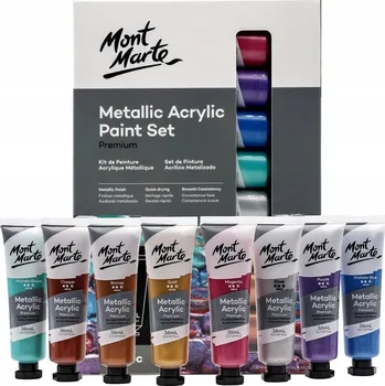 Vodová barva Sada metalických akrylových barev Mont Marte 8x36 ml