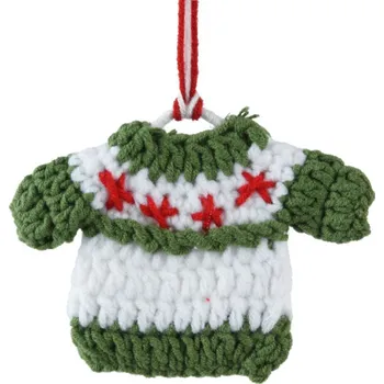 Vánoční dekorace Látková vánoční ozdoba - svetr - zelená