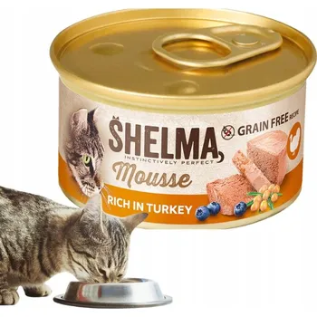 Krmivo pro kočku MOKRÉ KRMIVO PRO KOČKY BEZ OBILOVIN PĚNA S KRŮTÍM MASEM BORŮVKA RAKYTNÍK SHELMA 85 G