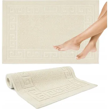 Koupelnová předložka KOUPELNOVÁ PŘEDLOŽKA BÉŽOVÁ 60x90cm EGYPTSKÁ BAVLNA ELEGANTNÍ PROTISKLUZOVÁ