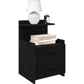 Noční stolek Noční stolky 2 ks se 2 zásuvkami černé 40x36,5x62 cm