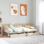 Válenda se zásuvkami 90 x 190 cm masivní borovice