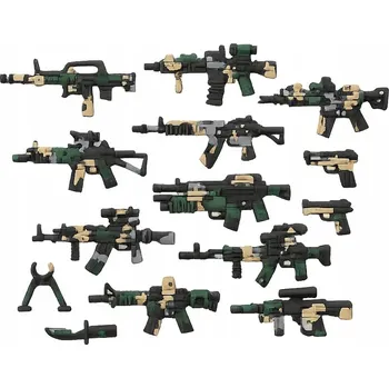 ostatní stavebnice Vojenské STAVEBNICE zbraň CAMO sada příslušenství k figurkám 14 dílů (KL62)