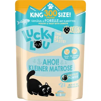 Krmivo pro kočku 2x300g Lucky Lou Adult - drůbež a pstruh