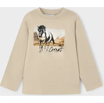 Oblečení a móda Dětské tričko s dlouhým rukávem Mayoral 4093.5G.Mini.9BYA béžová 12X, vel. 104