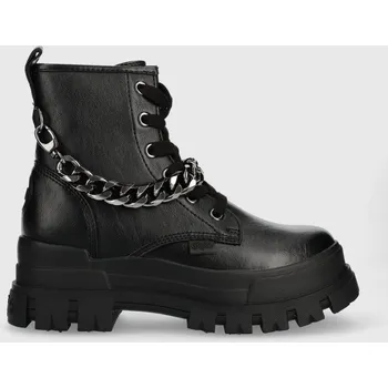 Dámská zimní obuv Farmářky Buffalo Aspha Chain dámské, černá barva, na platformě 1622072.BLK 99X, EUR 39