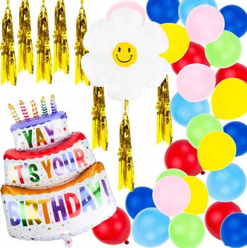 Balónek SADA BALÓNKOVÁ GIRLANDA FÓLIOVÉ BALÓNKY, DORT , KVĚTINY, NAROZENINOVÉ TŘÁSKY