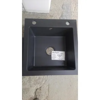 Granitový dřez Jednokomorový granitový dřez Brenor Mingus 50 černý