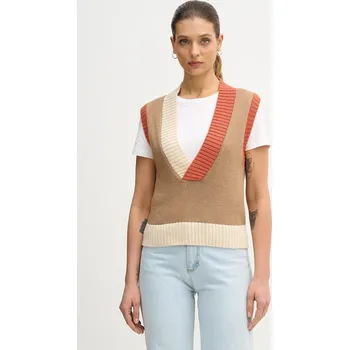 Dámská vesta Vesta s přídavkem vlny United Colors of Benetton 16YCE403M béžová 80X, vel. XS