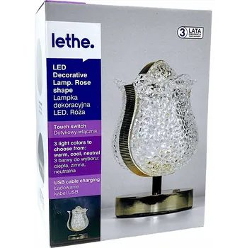 Lampička Lethe LED dekorativní lampa "RŮŽE" - 3 barvy světla na výběr: teplá / studená / neutrální