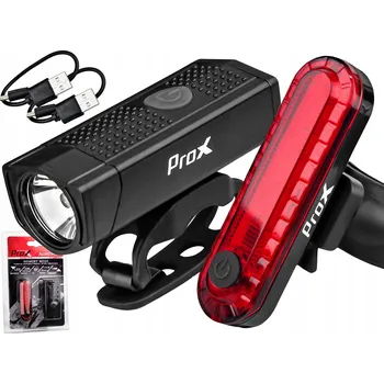 Cyklosvítilna Sada cyklistických světel s USB nabíjením Prox Aero plus set 400 lm, 1000 mAh