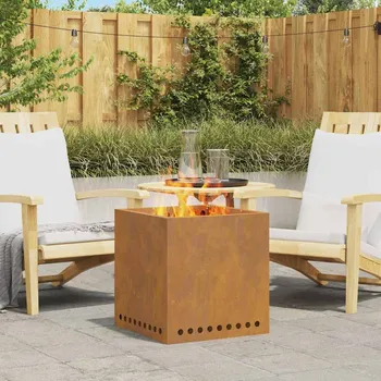 Bezemisný gril Hnědá 48 x 48 x 50 cm Povětrnostně odolná ocel