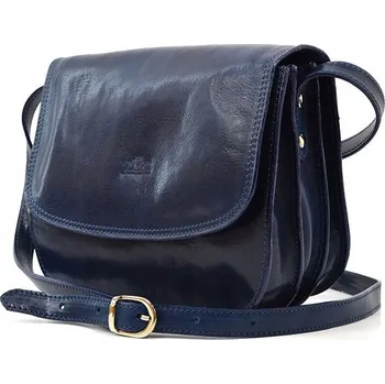 Kabelka Vera Pelle kabelka kožená kabelka přes rameno z pravé kůže, modrá