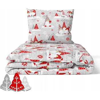 Povlečení Krepové povlečení 140x200cm série: PRESTIGE, 100% BAVLNA - vzor: Skřítci červení