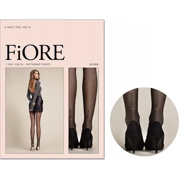 Dámské punčochy Fiore vzorované Punčocháče 20den černé, velikost 5