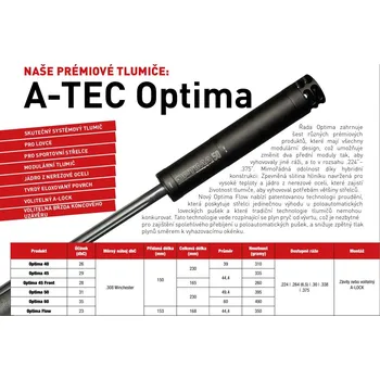 Příslušenství pro sportovní střelbu A-TEC Tlumič A-TEC, model OPTIMA 45, modulový, pro ráže do .338" (8,5mm), na závit 5/8"-24 UNEF