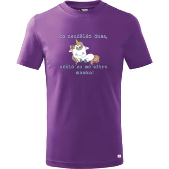 Dětské tričko s potiskem Co neudělám, udělá mamka Velikost: 110 /4 roky, Barva trička: Fialová