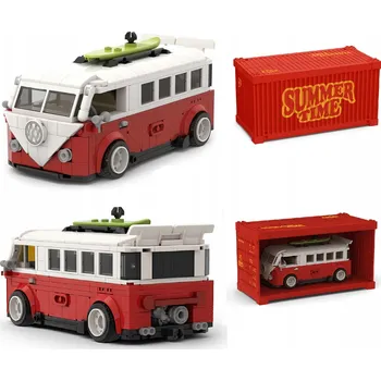 ostatní stavebnice Stavebnice Van Camper Bus Volkswagen T1 Surf – 456 dílů + KONTEJNER (456 KS)