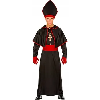 Karnevalový kostým Kostým biskup, biskupský oblek, černá sutana, náboženství, M