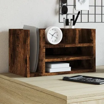 Stolní organizér kouřový dub 44,5 x 24 x 25 cm kompozitní dřevo