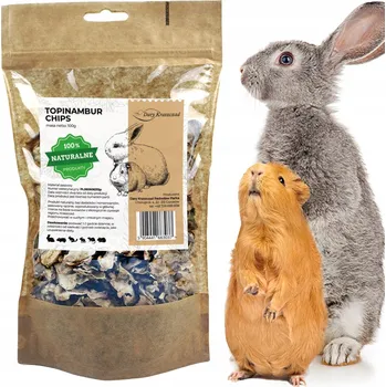 Krmivo pro hlodavce TOPINAMBUROVÉ CHIPSY BYLINKOVÉ PRO KRÁLÍKY HLODAVCE PŘÍRODNÍ ČERSTVÉ PAMLSEK 100G
