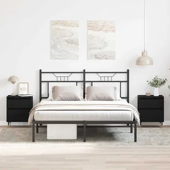 Ložnice Noční skříňka 2 pcs Černý dub 40 x 35 x 50 cm kompozitní dřevo