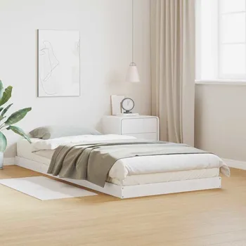 Ložnice Rám postele Bílá 213,5 x 104 x 9 cm Masivní borové dřevo