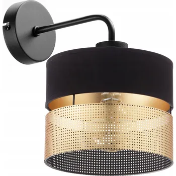 Nástěnné svítidlo NÁSTĚNNÁ LAMPA SE ZÁSUVKOU, STÍNIDLO S DÍRKAMI, ZLATÁ, E27 LED, 20 CM, NASTAVITELNÁ