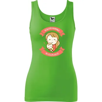 DOBRÝ TRIKO Dámské tílko s potiskem Nejlepší maminka Velikost: L, Barva: Apple green