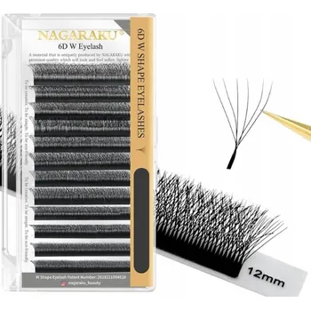 Umělé řasy Řasy Nagaraku 6D W-shape Mix D, 0.07, 8-15