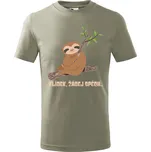 Dětské tričko s potiskem Klídek Velikost: 110 /4 roky, Barva trička: Světle khaki