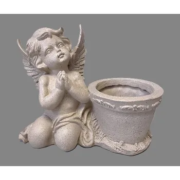 Obal na květináč Anděl klečící s květníkem