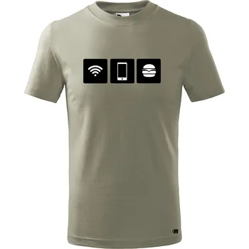 Dětské tričko wifi Velikost: 122/6 let, Barva trička: Světle khaki