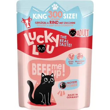 Krmivo pro kočku 2x300g Lucky Lou Adult - drůbež a hovězí