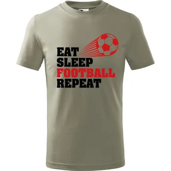Dětská móda Dětské tričko Eat sleep football Velikost: 122/6 let, Barva trička: Světle khaki