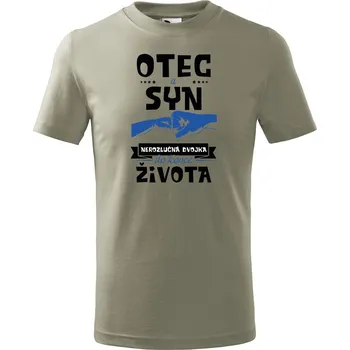 Dětské tričko s potiskem Nerozlučná dvojka Velikost: 158/12 let, Barva trička: Světle khaki