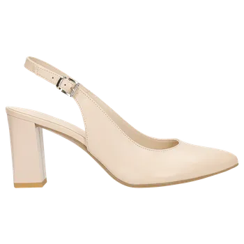 Dámské lodičky Elegantní Kožené Béžové Lodičky S Otevřenou Patou Wojas 3508854 40