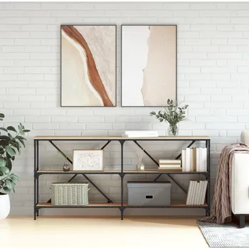 Konferenční stolek Konzolový stolek dub sonoma 160 x 30 x 75 cm kompozit a železo