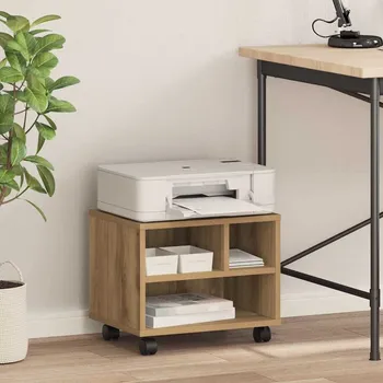 Příborník do zásuvky Stojan na tiskárnu s úložištěm dub artisan 41 x 32 x 33.5 cm