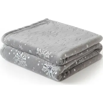 deka Deka vánoční, 200 × 150 cm, vločky šedá, 100 % polyester BH-7202