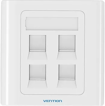 Elektrická zásuvka Nástěnná krabička pro Keystone moduly, 4 porty, typ 86, bílá VENTION