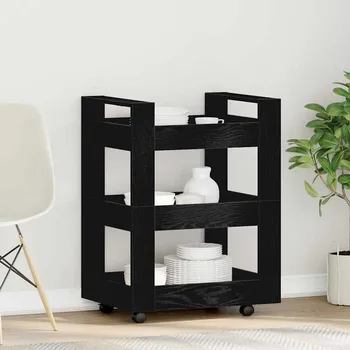 Organizace kuchyně Kuchyňský vozík Černý dub 60 x 45 x 80 cm kompozitní dřevo