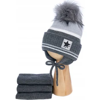 Čepice Dětská zimní čepice se šálou, 2 - 4 roky